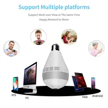 DBIT Wireless Indoor Wifi Camera E27 Bulb CCTV IP Camera Night Vision Security Protection Surveillance Camera and See by Mobile