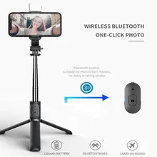 Foldable Mini Wireless Bluetooth Selfie Stick Tripod With Fill Light Shutter Remote Control For Samsung Huawei Xiaomi iphone